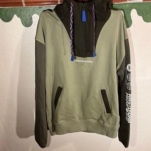 SCOTCH & SODA green sweater with large hoodie and pockets